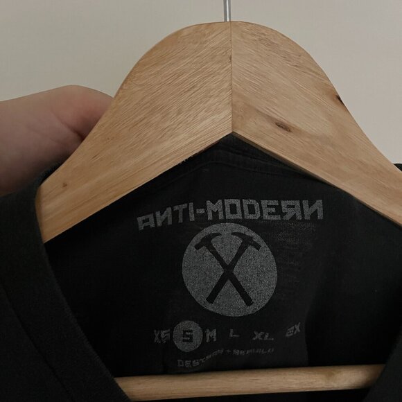 Anti Modern Brand Jesus Christ, Whiskey, Tobacco, Heavy Metal Black Mens T-shirt - Picture 4 of 4